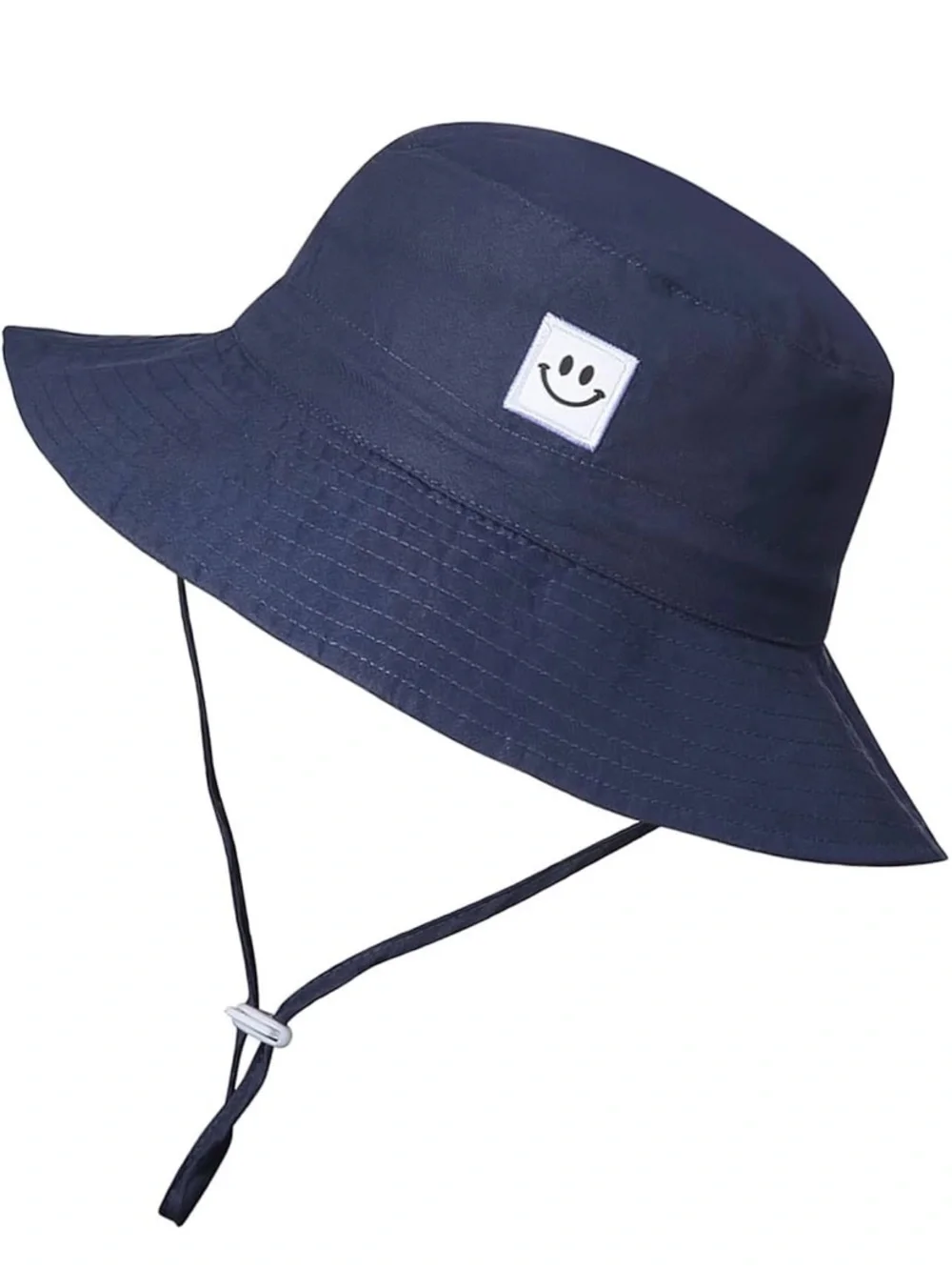 Kids Navy Bucket Hat with Smile Patch